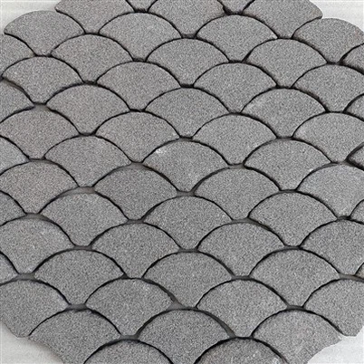 Kullerstensstenar i svart granit JRCP-037